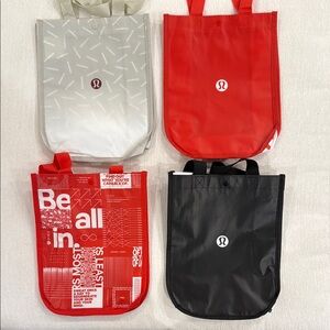 Lululemon 4 Small Reusable Tote Bags Set